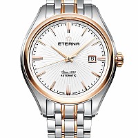 Eterna Avant-Garde Date 42 white steel bicolor