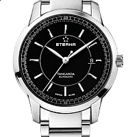 Eterna Tangaroa Three-Hands black steel