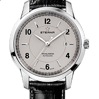 Eterna Tangaroa Three-Hands light grey leather black