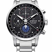 Eterna Tangaroa Moonphase Chronograph black steel