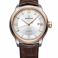 Eterna Adventic Date silver leather gold