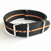 NATO Strap - Černá s oranžovým pruhem