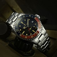 Steinhart Ocean 39 vintage GMT Premium blue/red Keramik