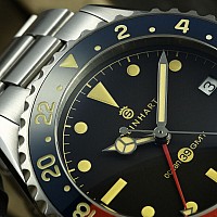 Steinhart Ocean 39 vintage GMT Premium blue/red Keramik