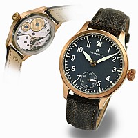 Steinhart Nav B-Uhr B-Uhr 42 Handaufzug Bronze Blau Antik