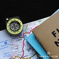 Marathon Clip-On Wrist Compass with Glow in The Dark Bezel