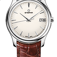 Eterna Vaughan Big Date off-white alligator brown