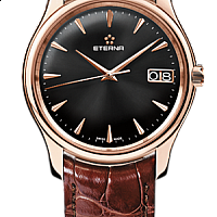 Eterna Vaughan Big Date anthracite alligator brown