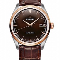 Eterna 1948 Legacy Big Date Brown alligator brown