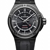 Eterna Royal Kontiki GMT black rubber PVD