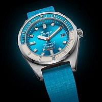 Squale Matic S Light Blue Mosaic Rubber