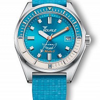 Squale Matic S Light Blue Mosaic Rubber