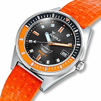 Squale Matic S Orange Mosaic Rubber