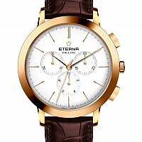 Eterna Eternity For Him Chronograph 42 White Gold Leather