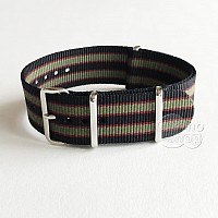 NATO Strap - Černá / Červená / Zelená