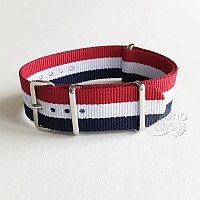 NATO Strap - Červená / Bílá / Modrá