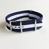 NATO Strap - Modrá / Bílá