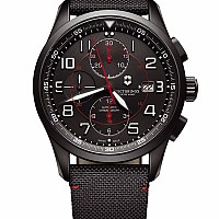 Victorinox AirBoss Mechanical Chronograph Black Edition leather