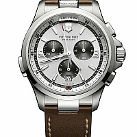 Victorinox Night Vision Chronograph silver leather